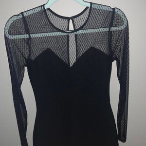 Black ROMPER Lace Long Sleeve BCBG